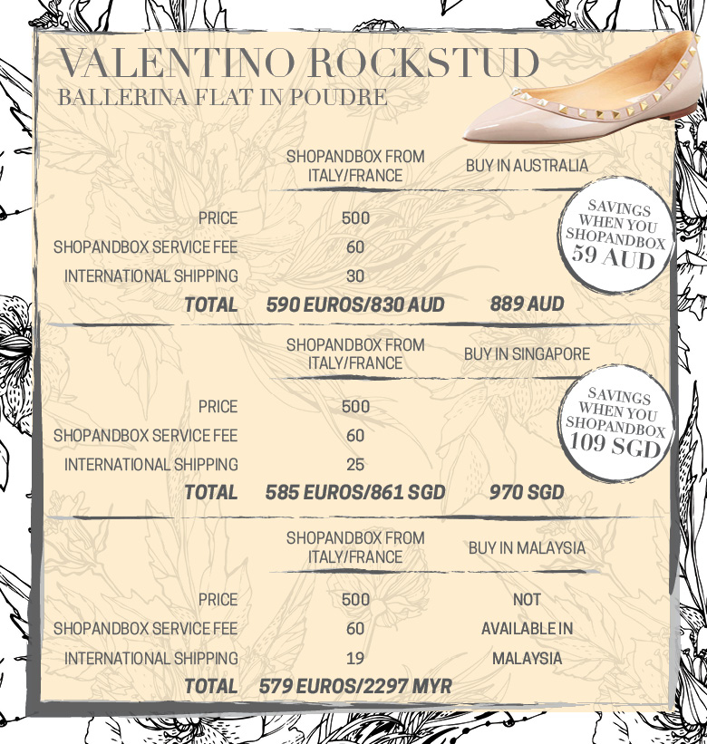 valentino rockstud flats price
