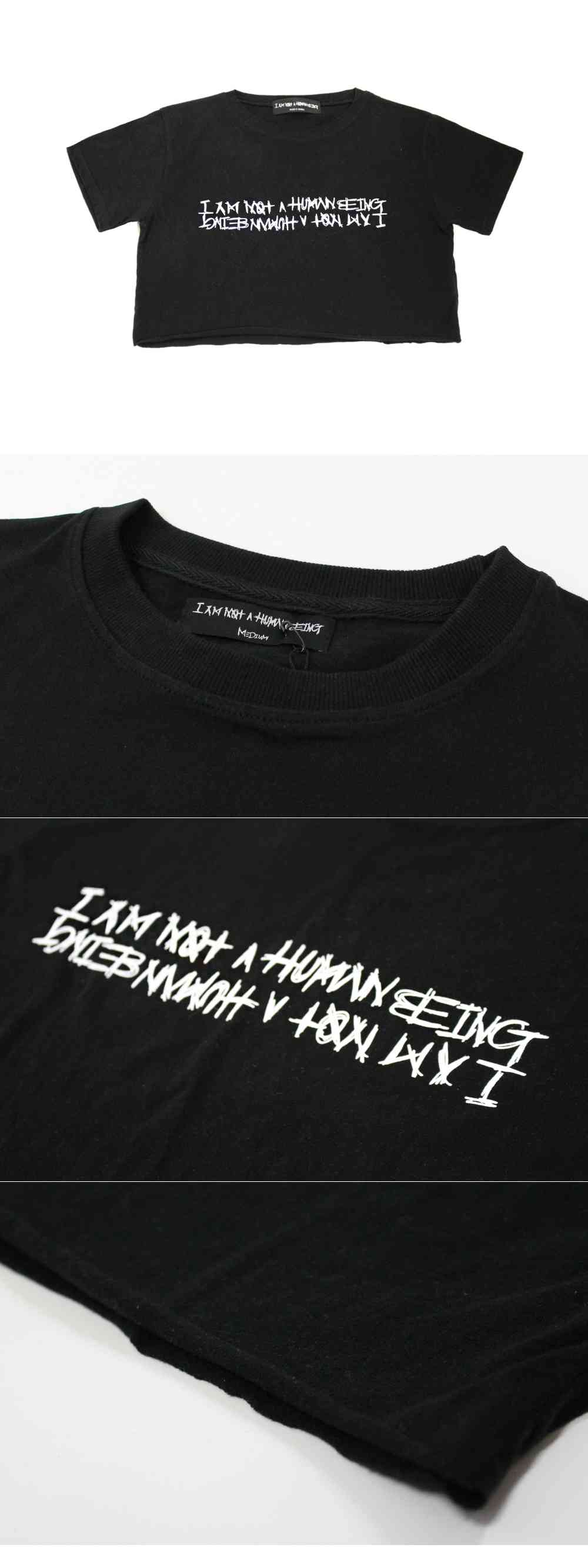 Basic Logo Crop T-Shirts - Black