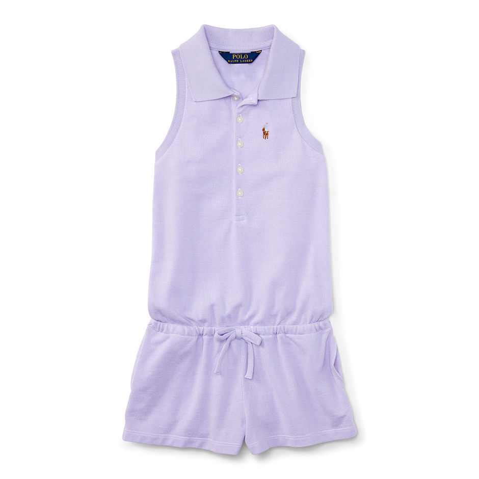 Ralph Lauren- cotton mesh polo romper