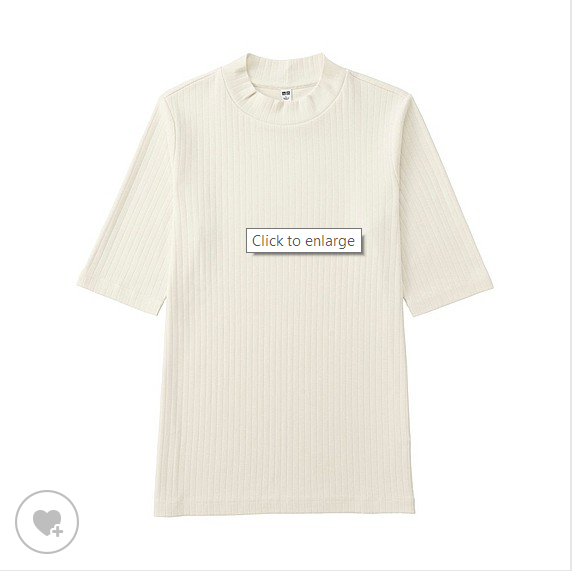 Uniqlo Women rib high-necked T (5 minutes sleeve)