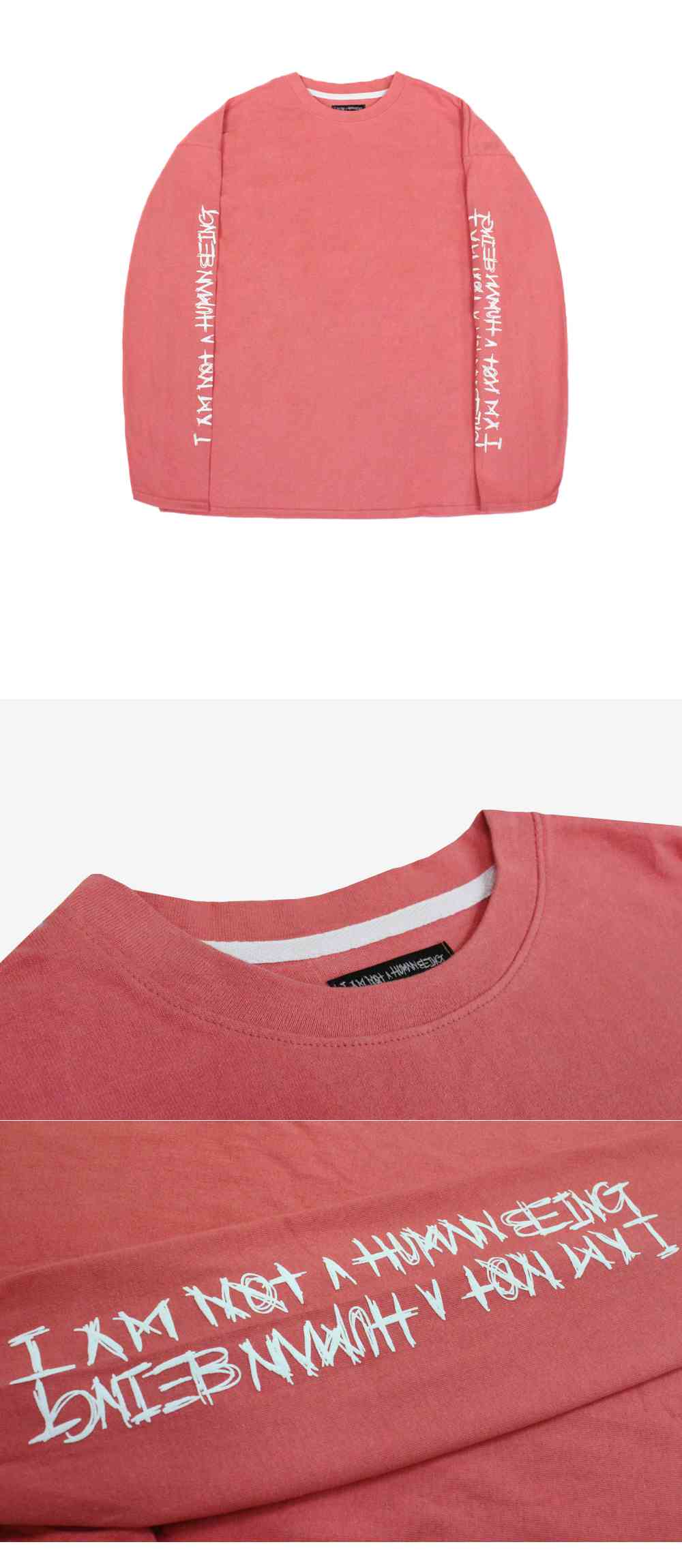 Basic Logo Foaming Printing Long Sleeve - Pink