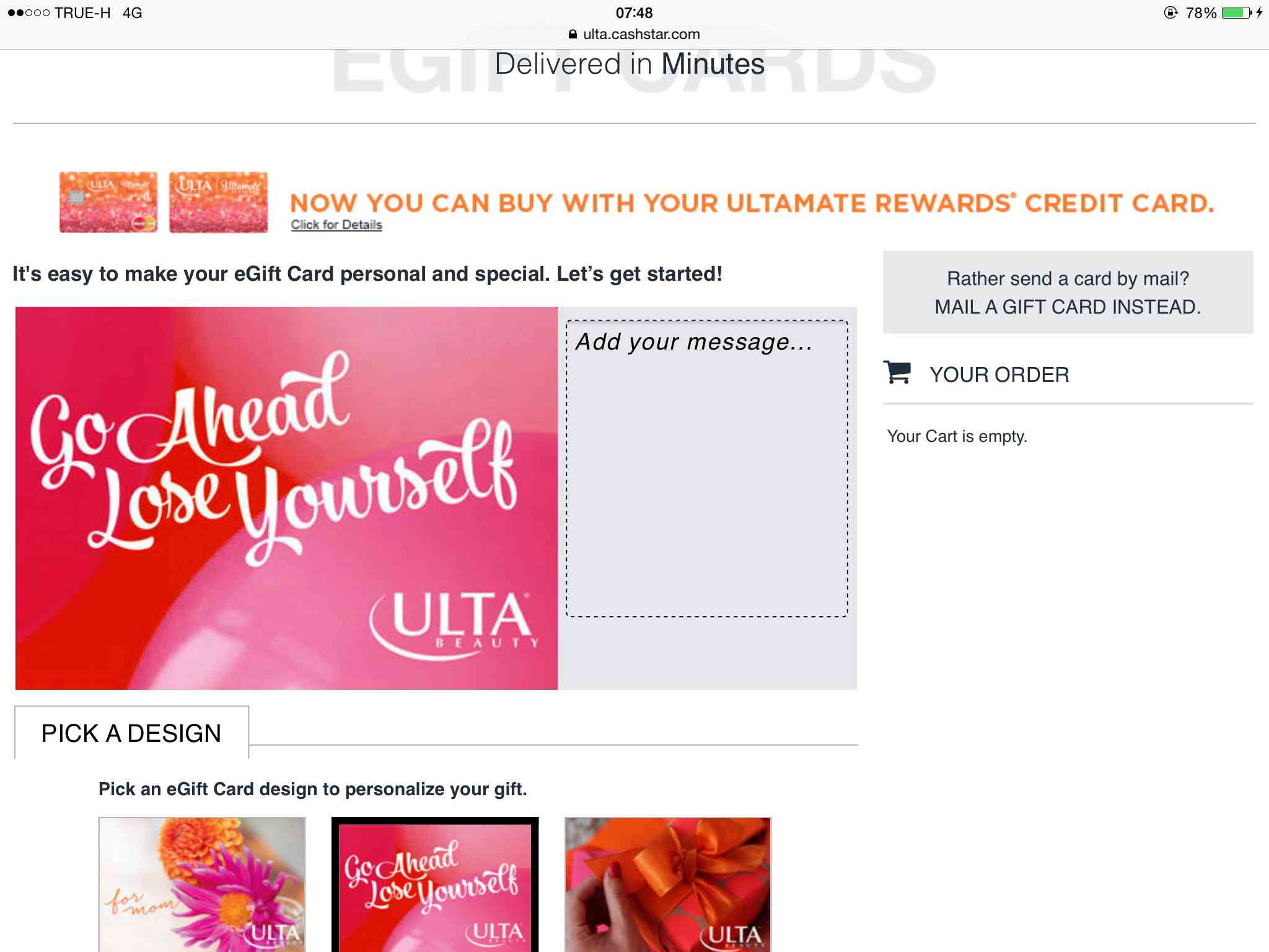 Ulta electronic gift card