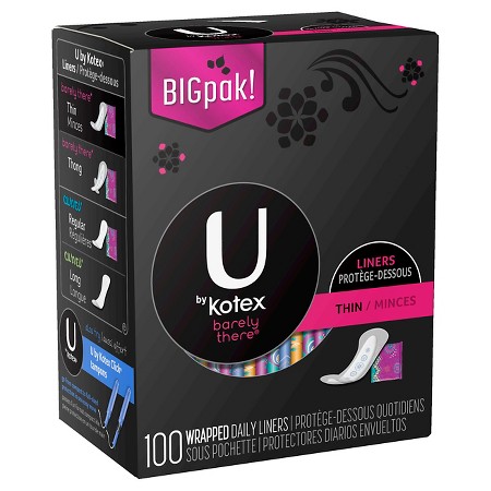 U by Kotex Barely There Thin Panty Liners 100 count