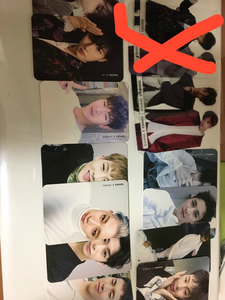 various monsta x photocards