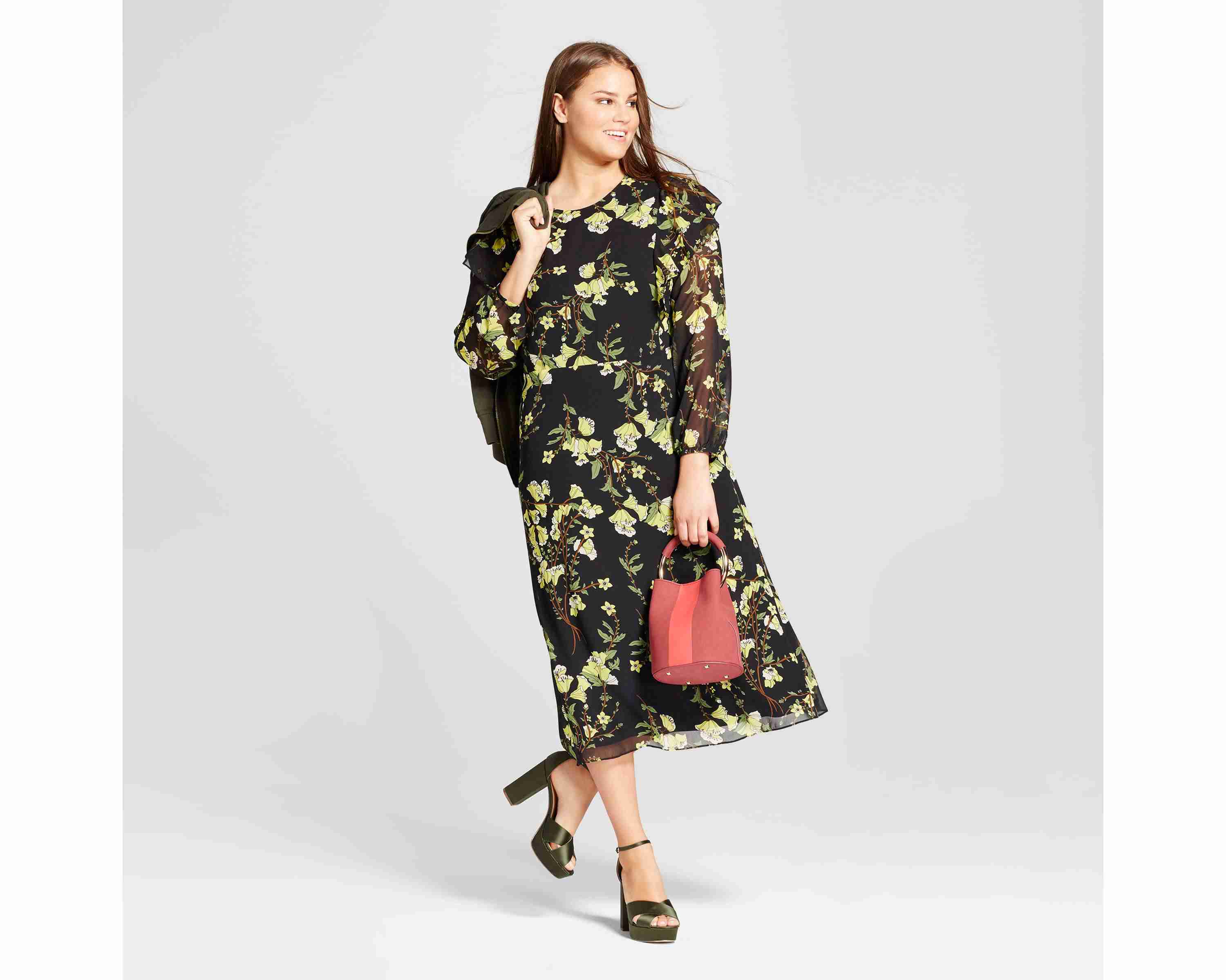 Floral Flutter Sleeve Dress