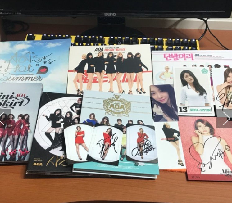 aoa bundle collection with albums, photobook & signed photocards