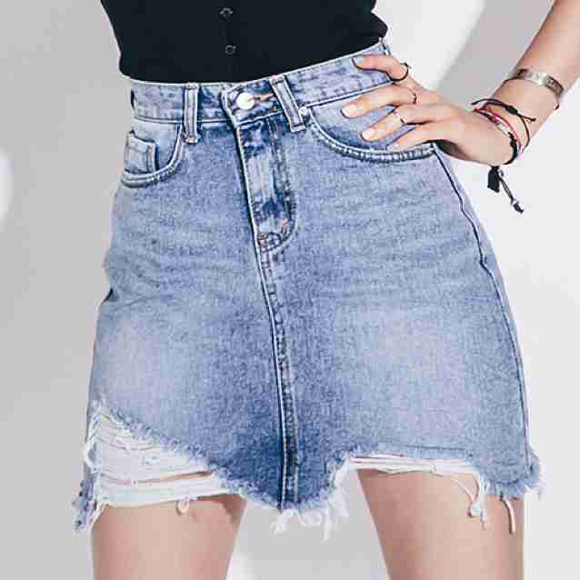 Denim mini skirt