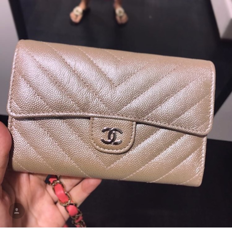 chanel rose gold wallet