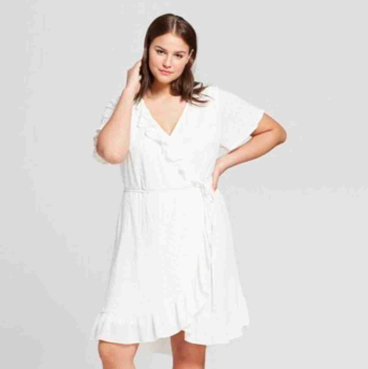 Eyelet Wrap Dress Ivory