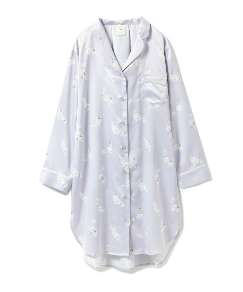 Cat Satin Shirt Dress