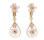 Floral Springtime Cherry Resin Dry Flower Earrings
