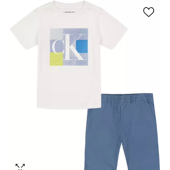 Toddler Boys Metallic Monogram Short Sleeve T-shirt and Twill Shorts, 2 Piece Set